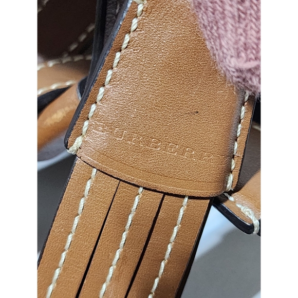 BURBERRY Grainy Calfskin House Check Canvas Small Heston Crossbody Beige/Black - Picture 11 of 13